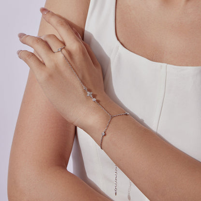 Moissanite bracelet 925 sterling silver white gold plated, 15+6cm, by Bids.com on Tampa Home & Garden Store