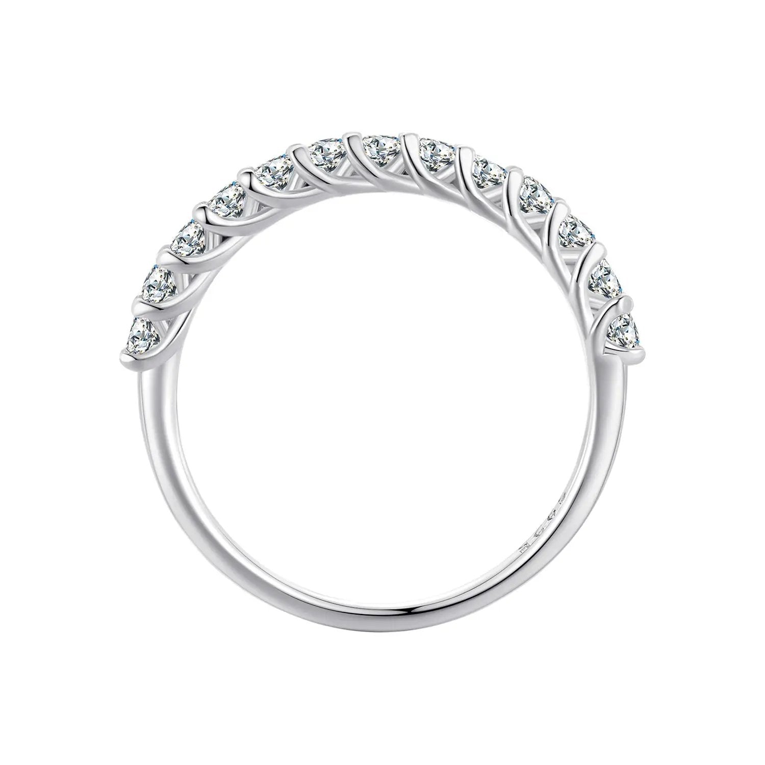 925 Sterling Silver Moissanite Ring with twisted pavé band by Bids.com on Tampa Home & Garden Store