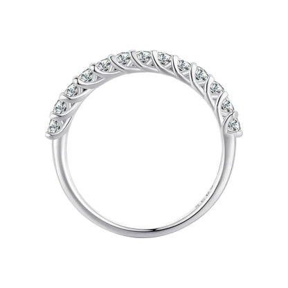 925 Sterling Silver Moissanite Ring with twisted pavé band by Bids.com on Tampa Home & Garden Store