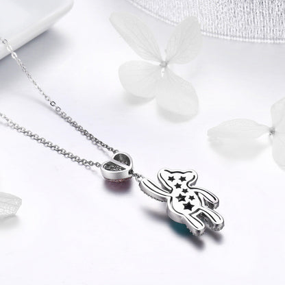 Sterling silver necklace by Bids.com with a heart charm and star-cutout figure pendant, 38-45cm on Tampa Home & Garden Store