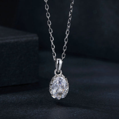 Sterling Silver 1 Carat Moissanite Necklace with pavé setting, 400mm chain by Bids.com on Tampa Home & Garden Store