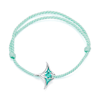 Bracelet 925 silver adjustable with enamel turquoise star glass on Tampa Home & Garden Store