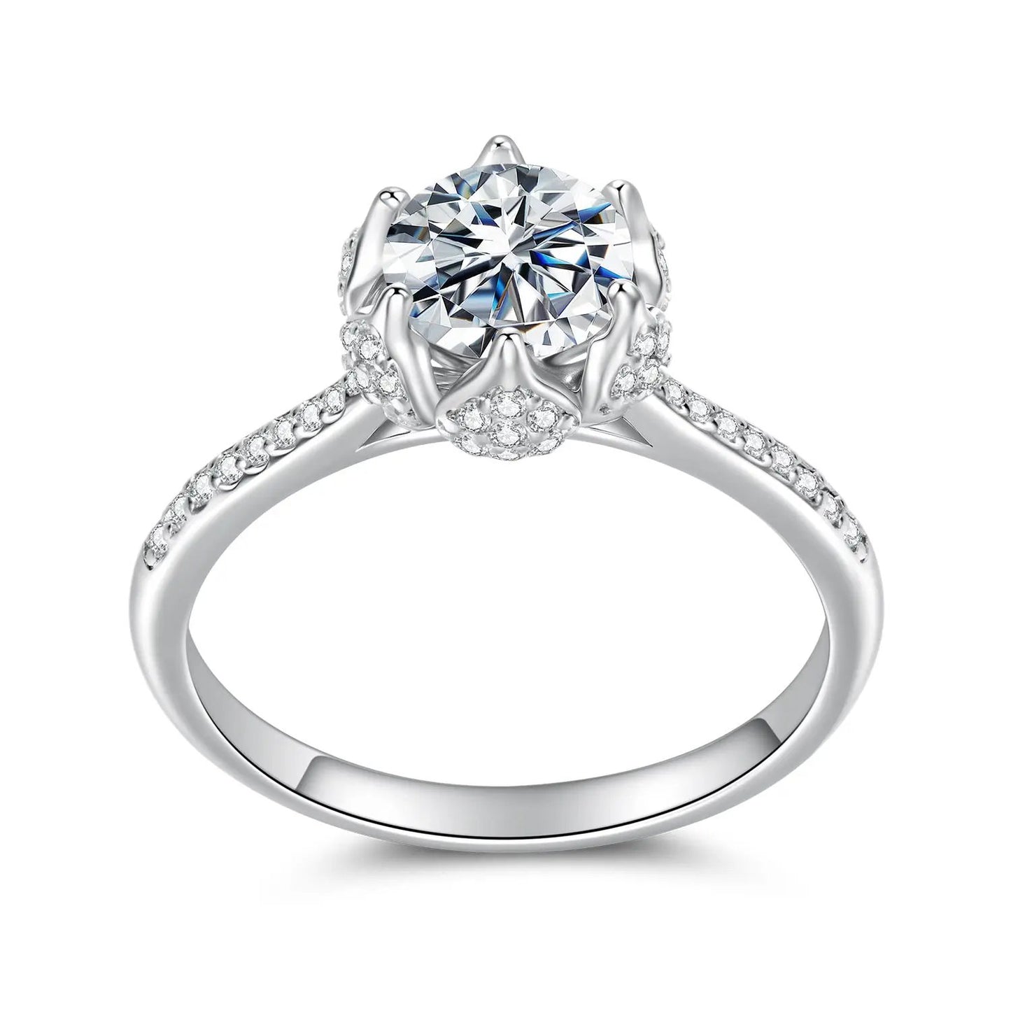 925 Sterling Silver Moissanite Ring with 1ct stone, white gold plated, size 6, by Bids.com on Tampa Home & Garden Store