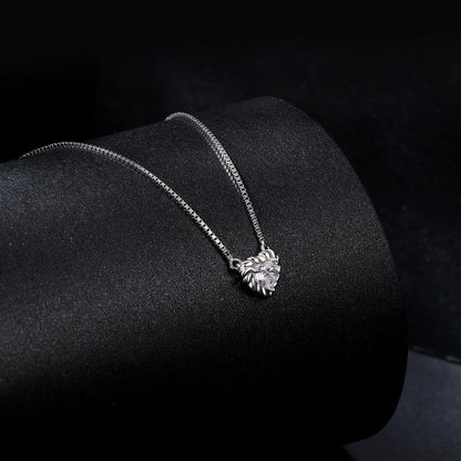 Necklace 925 sterling silver moissanite pendant heart 0.245ct 4mm box chain by Bids.com on Tampa Home & Garden Store