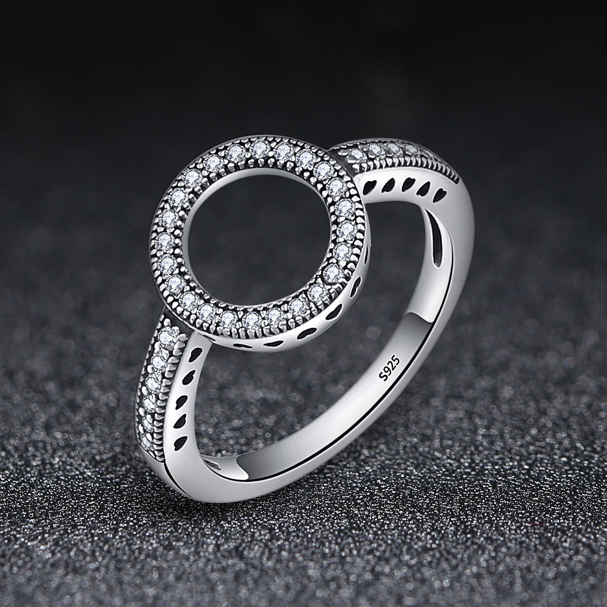 Ring 925 sterling silver pavé halo diamond ring size 6 for women by Bids.com on Tampa Home & Garden Store