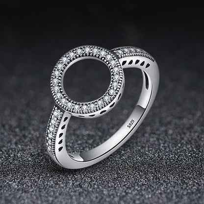 Ring 925 sterling silver pavé halo diamond ring size 6 for women by Bids.com on Tampa Home & Garden Store