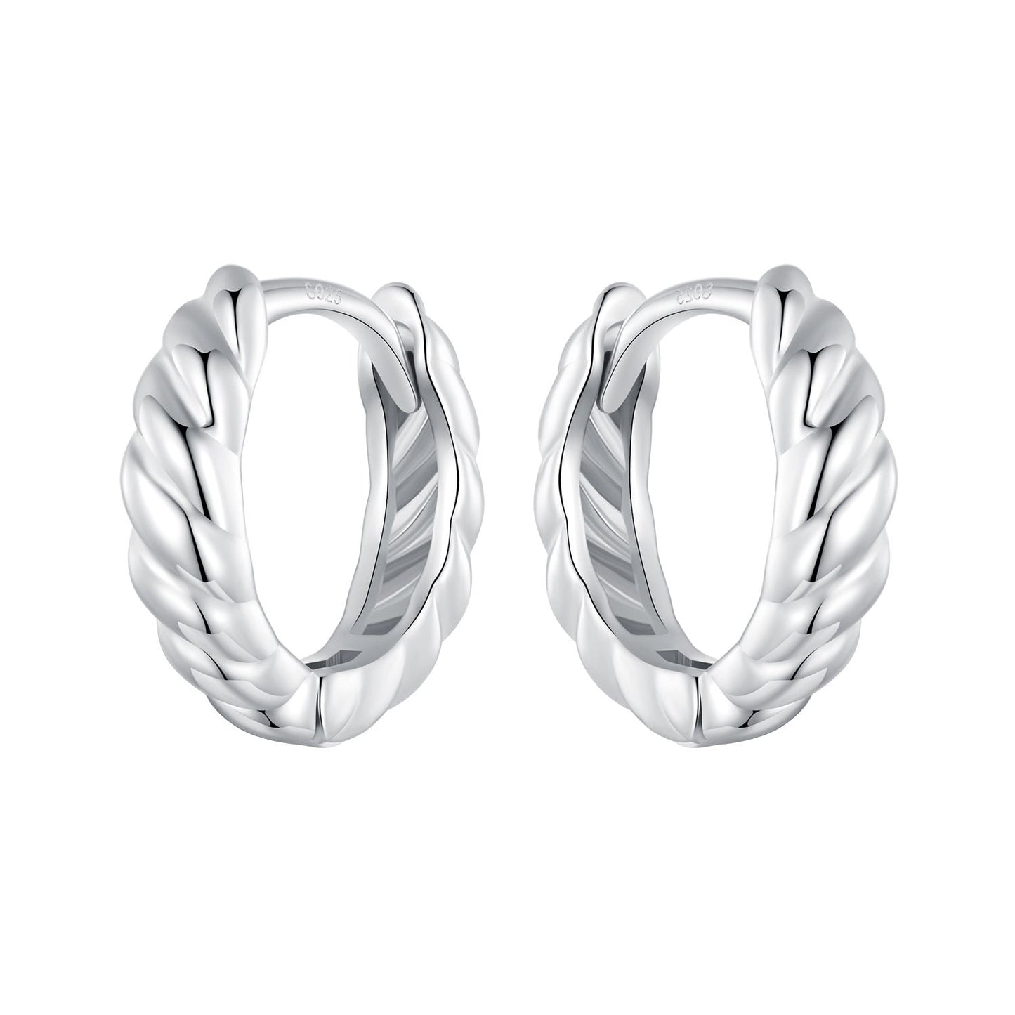 Hoop earrings twisted rope sterling silver plated 11x3mm Bids.com on Tampa Home & Garden Store
