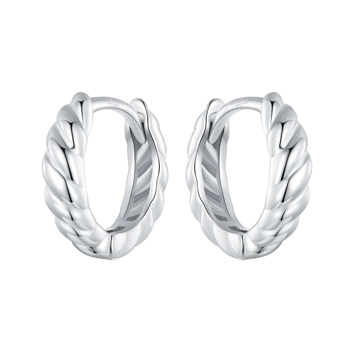 Hoop earrings twisted rope sterling silver plated 11x3mm Bids.com on Tampa Home & Garden Store