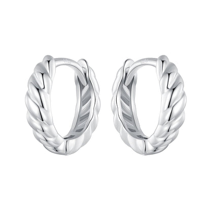 Hoop earrings twisted rope sterling silver plated 11x3mm Bids.com on Tampa Home & Garden Store