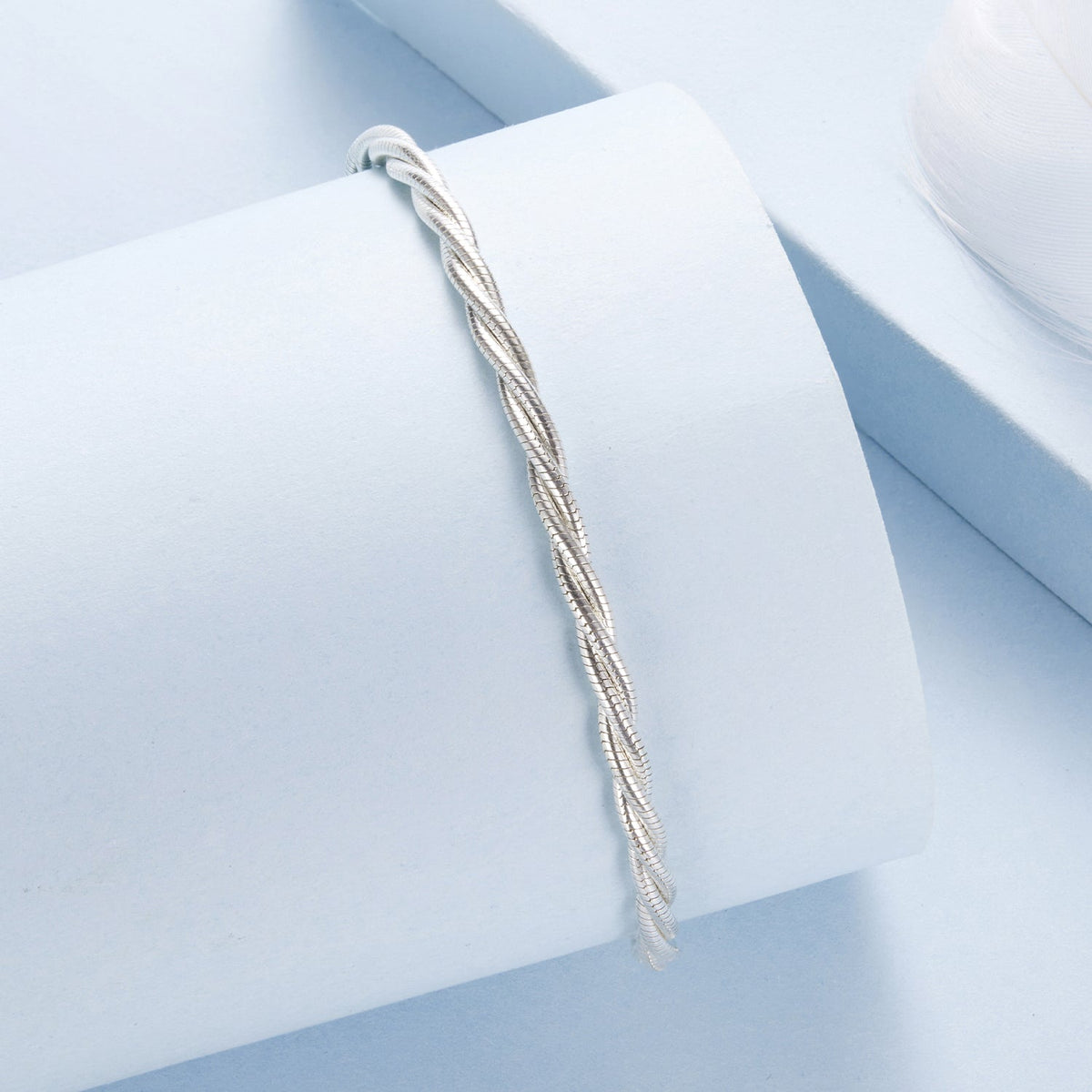 925 Sterling Silver Bracelet twisted rope design, oxidized finish, 17cm length by Bids.com on Tampa Home & Garden Store
