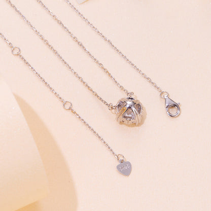 Necklace 925 silver moissanite with pavé setting, 1.0 carat, layered chains, lobster clasp on Tampa Home & Garden Store