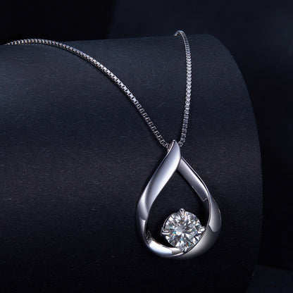 Sterling Silver Necklace with 1 Carat Moissanite pendant in teardrop setting Bids.com on Tampa Home & Garden Store