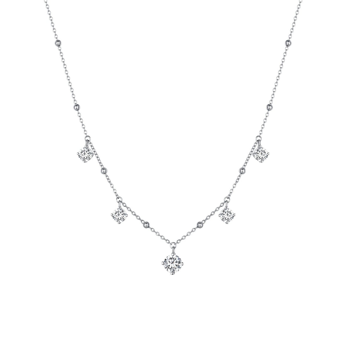 925 Sterling Silver Moissanite Necklace for Women with 5.0mm pendant by Bids.com on Tampa Home & Garden Store