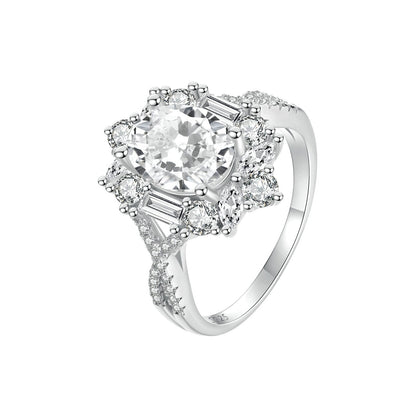 Sterling silver 2ct moissanite ring with white gold plating, size 8 for women, Bids.com on Tampa Home & Garden Store