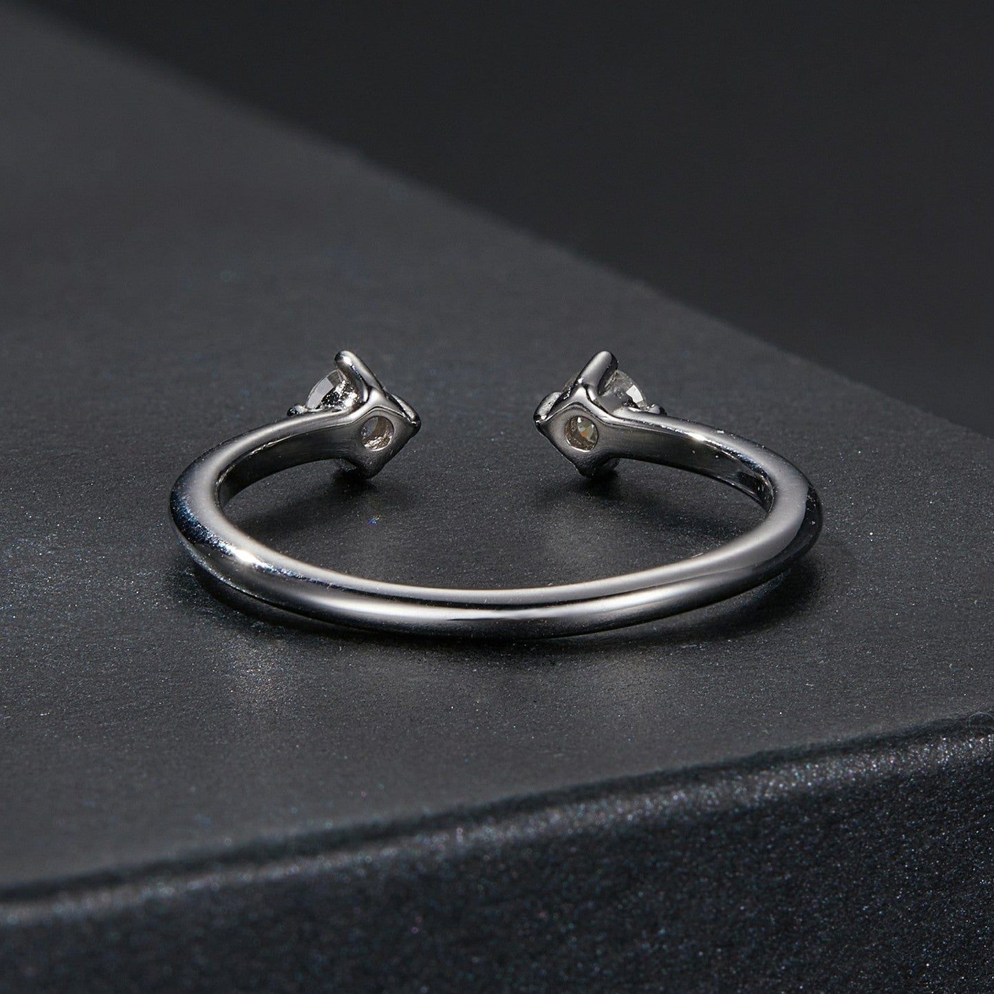 Rings 925 Sterling Silver Moissanite Ring size E, open-ended design, by Bids.com on Tampa Home & Garden Store