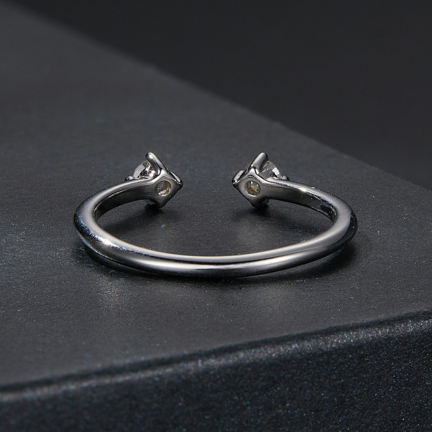 Rings 925 Sterling Silver Moissanite Ring size E, open-ended design, by Bids.com on Tampa Home & Garden Store