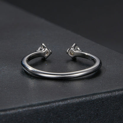 Rings 925 Sterling Silver Moissanite Ring size E, open-ended design, by Bids.com on Tampa Home & Garden Store