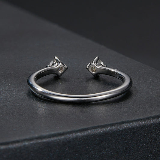Rings 925 Sterling Silver Moissanite Ring size E, open-ended design, by Bids.com on Tampa Home & Garden Store