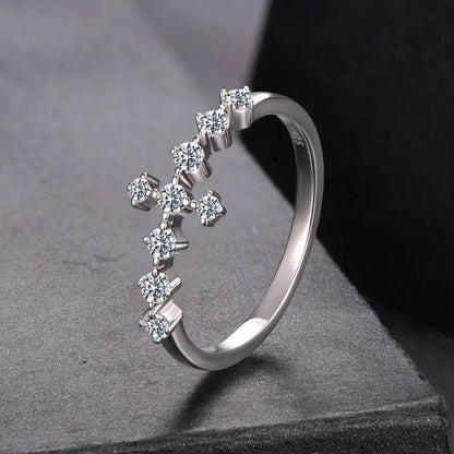 925 Sterling Silver Moissanite Ring for Women with a row of round stones size 6 on Tampa Home & Garden Store