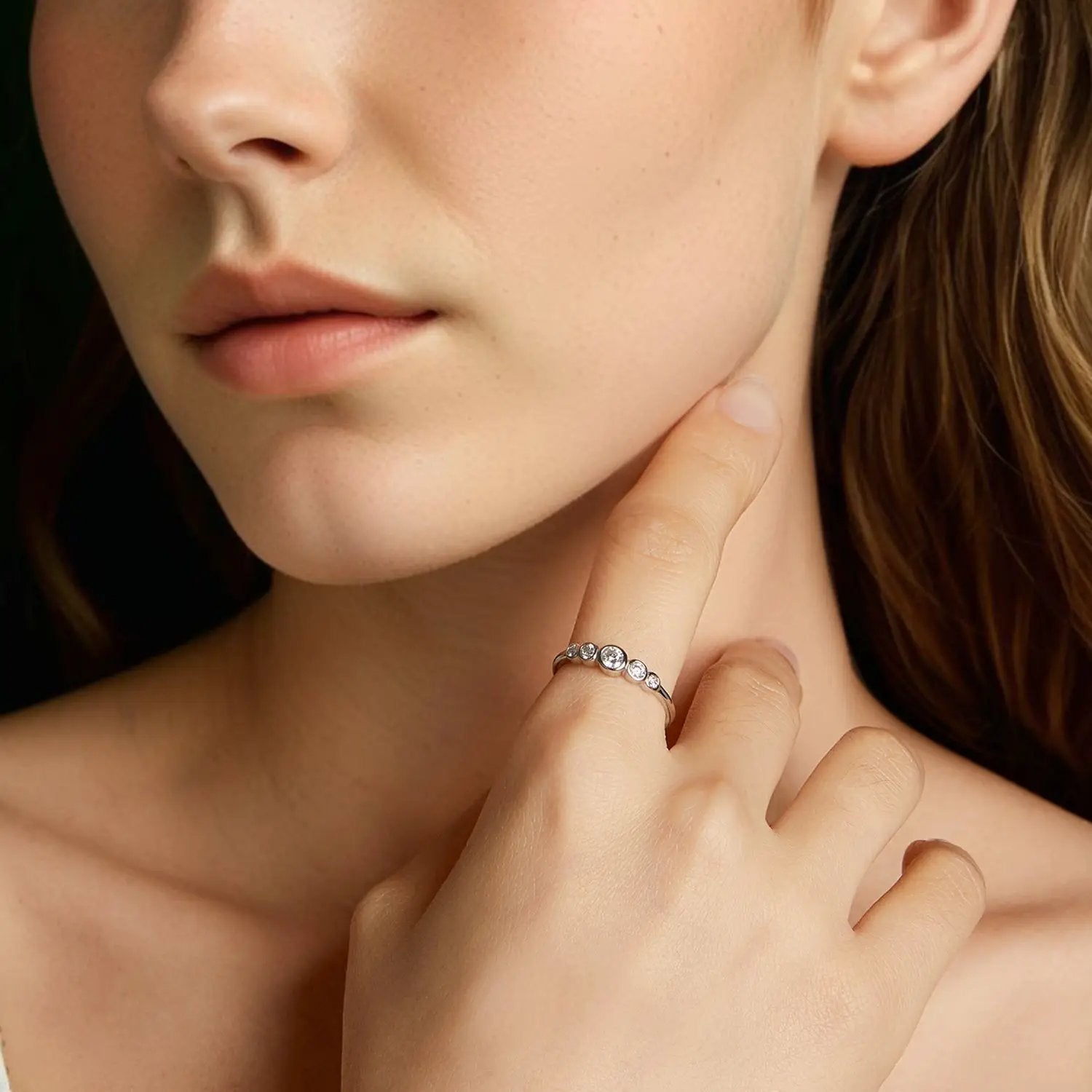 925 Sterling Silver Moissanite Ring size 6 with 0.20ct stones plated white gold on Tampa Home & Garden Store