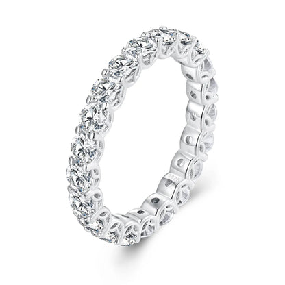 925 sterling silver ring with 3mm moissanite stones in a continuous band size 6 on Tampa Home & Garden Store
