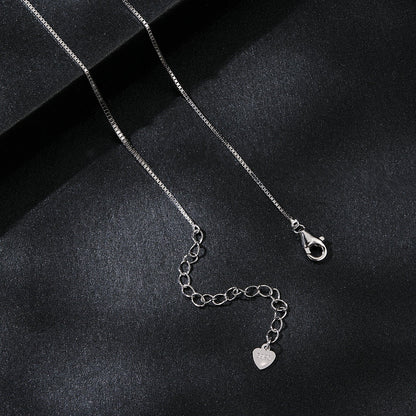 Sterling silver 925 necklace with a box chain, lobster clasp, and heart charm stamped 925 on Tampa Home & Garden Store