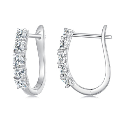 S925 Sterling Silver Moissanite Earrings, pair hoop style 0.30ct clear stones, by Bids.com on Tampa Home & Garden Store