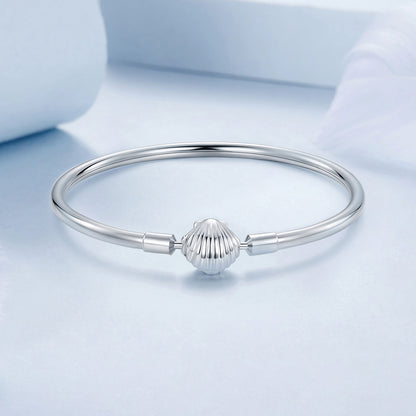 Bracelet 925 sterling silver, white gold plated, shell, 17 cm inner diameter for women, Bids.com on Tampa Home & Garden Store