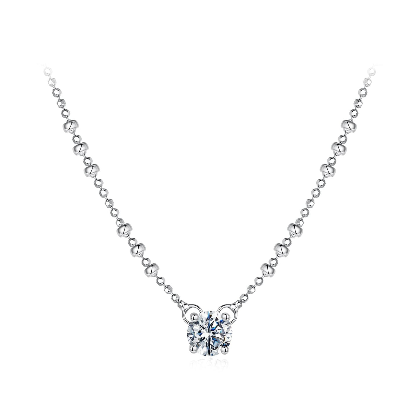 Sterling silver 0.5ct moissanite necklace with solitaire pendant on Tampa Home & Garden Store