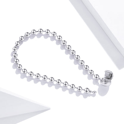 Bracelet 925 sterling silver bead chain, oxidized & platinum plated, 17cm, by Bids.com on Tampa Home & Garden Store