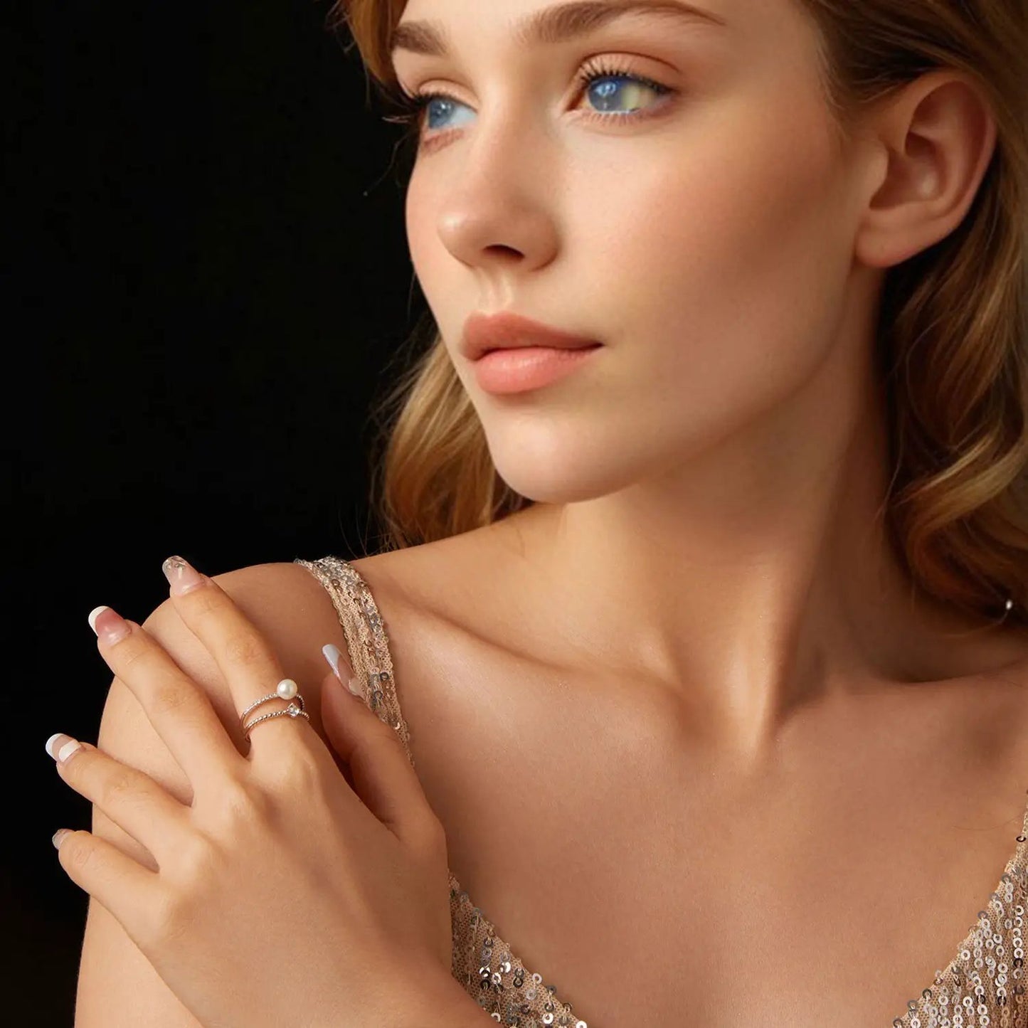 925 Sterling Silver & Moissanite Ring with Freshwater Pearl, size 6 by Bids.com on Tampa Home & Garden Store