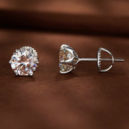 Pair of 6.5mm moissanite stud earrings in 925 sterling silver with screw-back posts by Bids.com on Tampa Home & Garden Store