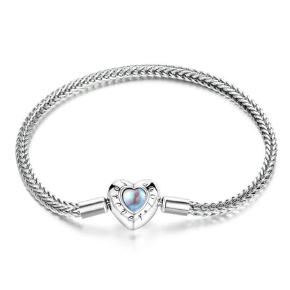 925 Sterling Silver Moonstone Bracelet 17cm with heart charm by Bids.com on Tampa Home & Garden Store