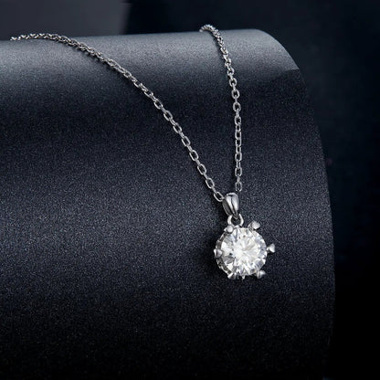 925 Sterling Silver Moissanite Necklace with pendant on silver chain 39cm+5cm length on Tampa Home & Garden Store