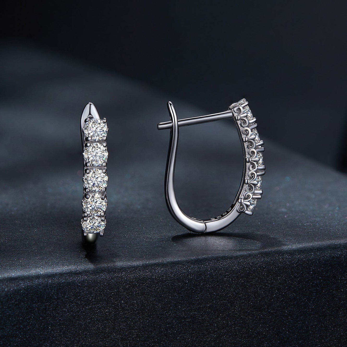 S925 Sterling Silver Moissanite Earrings 0.30ct pair with pavé stones, Bids.com on Tampa Home & Garden Store
