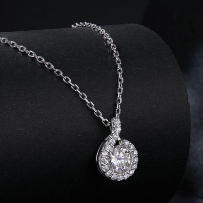 925 Sterling Silver Moissanite CZ necklace with 15x10mm pendant, 400mm chain by Bids.com on Tampa Home & Garden Store
