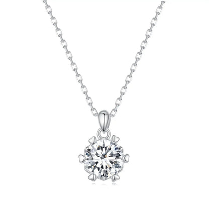 Sterling silver moissanite necklace with round pendant on a cable chain by Bids.com on Tampa Home & Garden Store