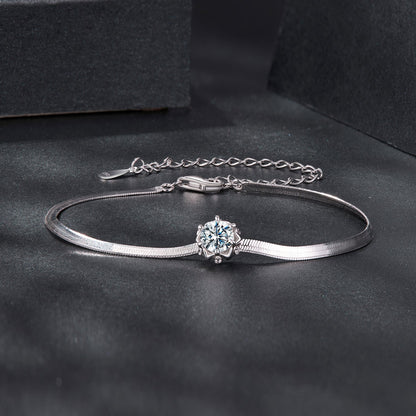 Bracelet 925 sterling silver moissanite 0.50ct pavé setting, white gold plated by Bids.com on Tampa Home & Garden Store