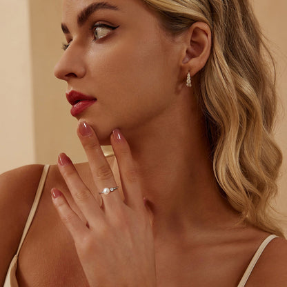925 Sterling Silver Moissanite & Freshwater Pearl Ring, 3mm pearl, size 6, for women by Bids.com on Tampa Home & Garden Store