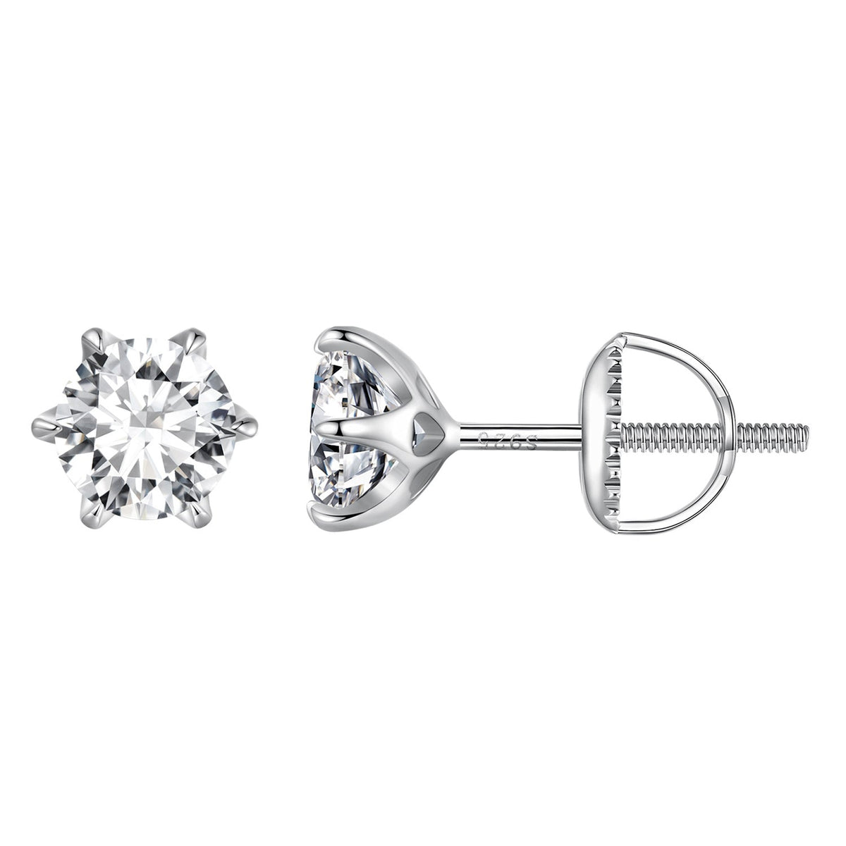 Earrings S925 Sterling Silver Moissanite stud earring 2.00ct on Tampa Home & Garden Store
