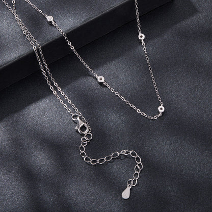 925 Sterling Silver White Gold Plated Moissanite Necklace for Women by Bids.com adjustable chain on Tampa Home & Garden Store