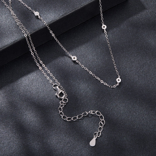 925 Sterling Silver White Gold Plated Moissanite Necklace for Women by Bids.com adjustable chain on Tampa Home & Garden Store