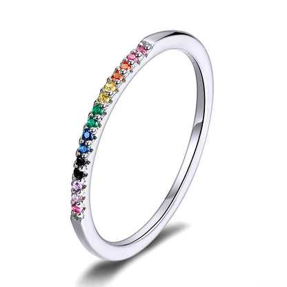 Ring 925 sterling silver rainbow gemstone band for women, size 5.0, Bids.com on Tampa Home and Garden Store