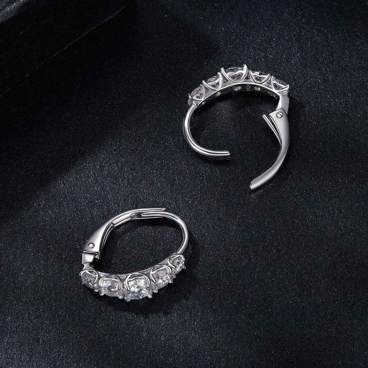 925 Sterling Silver Moissanite Earrings 13x4mm crown-style setting for Women by Bids.com on Tampa Home & Garden Store