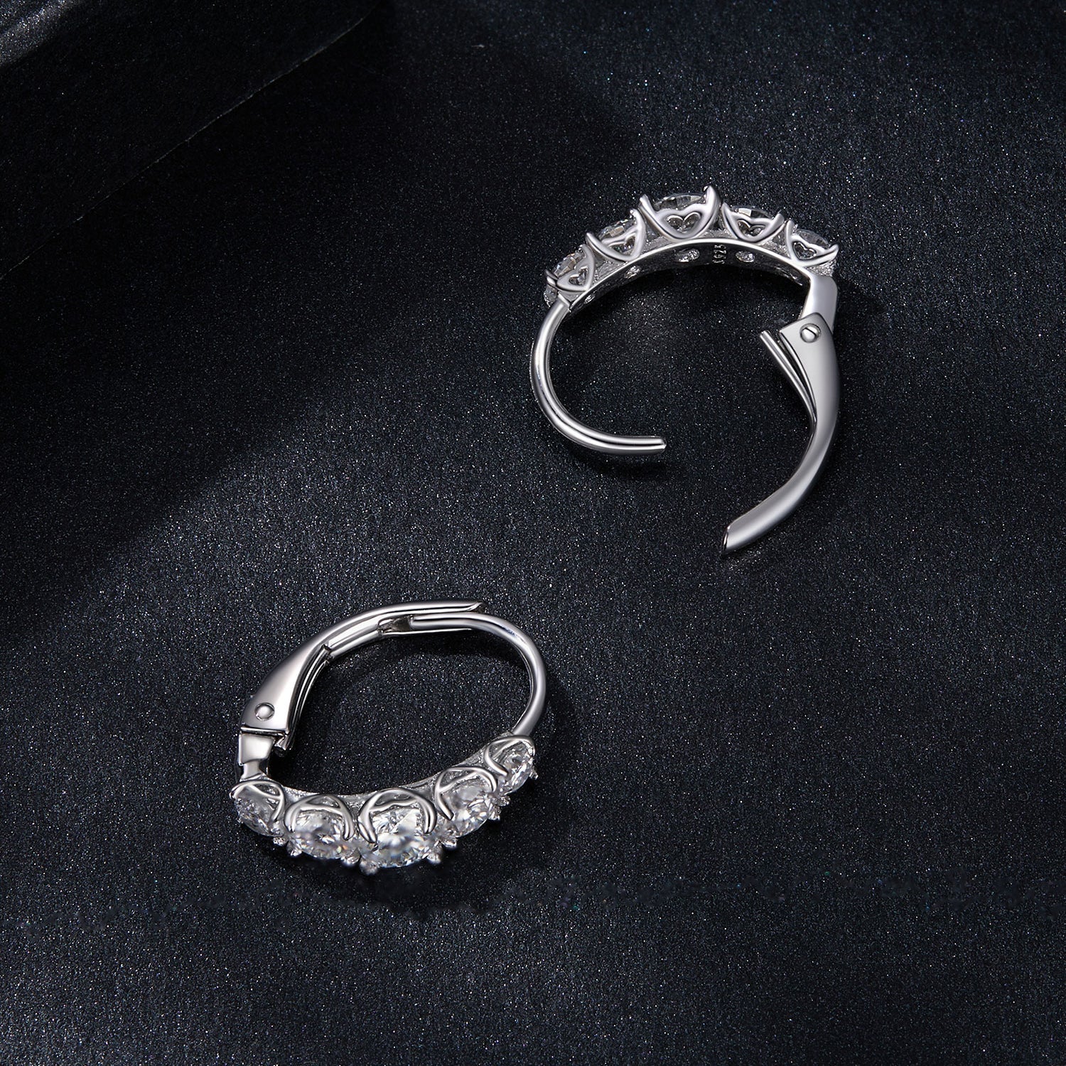 925 Sterling Silver Moissanite Earrings 13x4mm crown-style setting for Women by Bids.com on Tampa Home & Garden Store