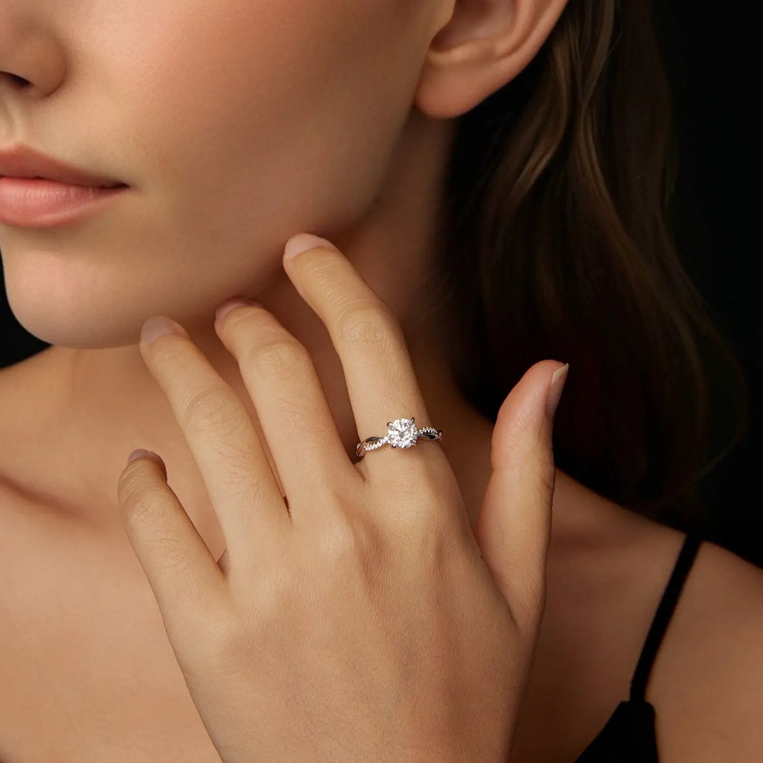 Sterling silver moissanite ring with 0.65ct solitaire, size 6, by Bids.com on Tampa Home & Garden Store