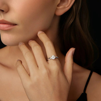 Sterling silver moissanite ring with 0.65ct solitaire, size 6, by Bids.com on Tampa Home & Garden Store