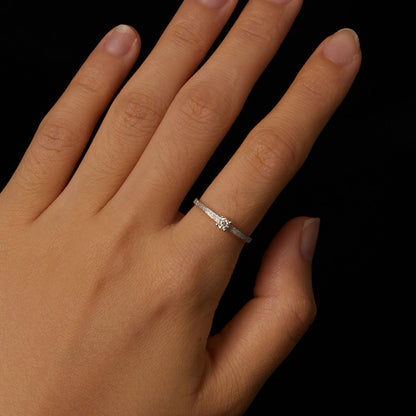 925 sterling silver moissanite ring size 6 with 0.1ct center cluster on a textured band on Tampa Home & Garden Store