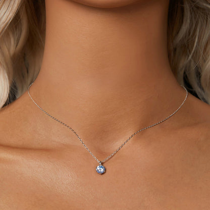 925 Sterling Silver moissanite pendant necklace with a 6.5mm round stone, by Bids.com on Tampa Home & Garden Store