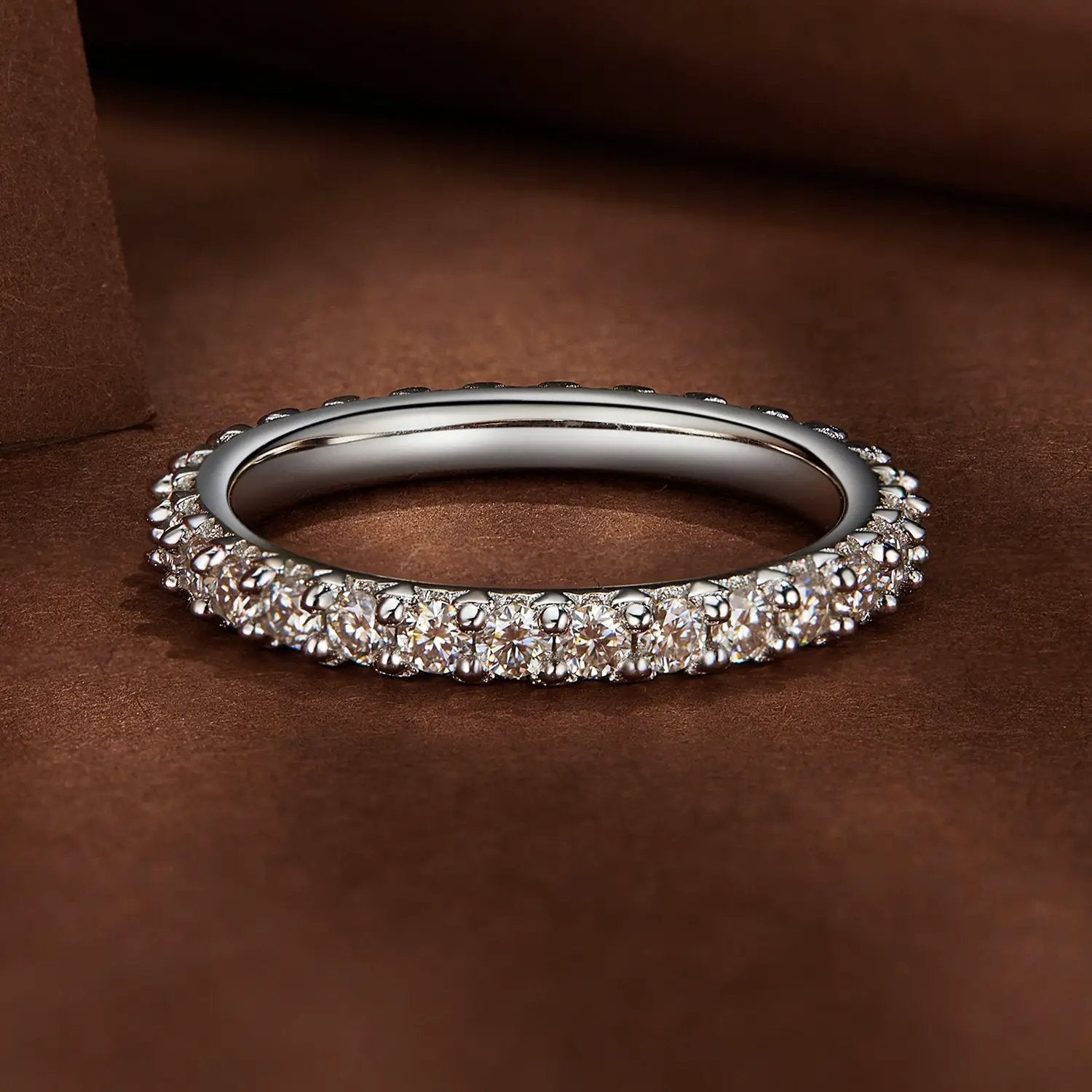 925 Sterling Silver Moissanite 0.03ct eternity ring size 6 by Bids.com on Tampa Home & Garden Store